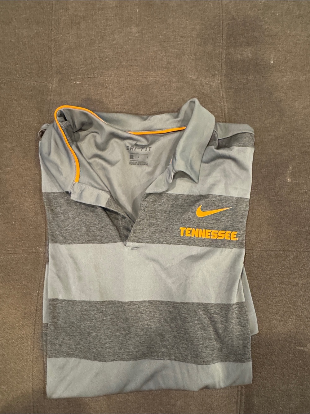 Nike Gray & Orange Tennessee Striped Polo